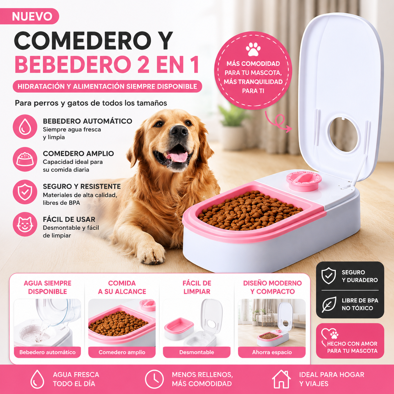 DISPENSADOR DE COMIDA INTELIGENTE PARA MASCOTAS